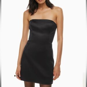 NWT Aritizia Wilfred Castle Satin Dress Black